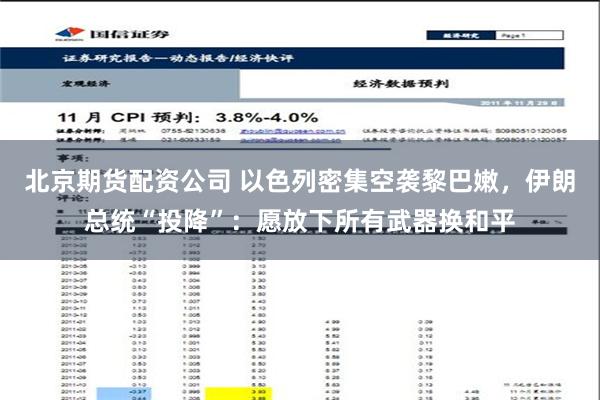 北京期货配资公司 以色列密集空袭黎巴嫩，伊朗总统“投降”：愿放下所有武器换和平